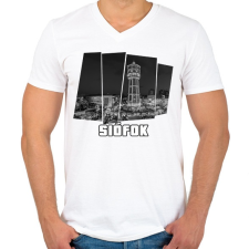 PRINTFASHION Siófok (GTA stílus) - Férfi V-nyakú póló - Fehér férfi póló