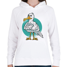 PRINTFASHION Sirály - Női kapucnis pulóver - Fehér női pulóver, kardigán
