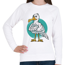 PRINTFASHION Sirály - Női pulóver - Fehér női pulóver, kardigán