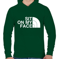 PRINTFASHION Sit on my face - Férfi kapucnis pulóver - Sötétzöld férfi pulóver, kardigán