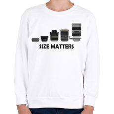 PRINTFASHION Size matters - Gyerek pulóver - Fehér