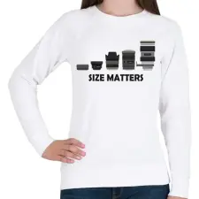 PRINTFASHION Size matters - Női pulóver - Fehér női pulóver, kardigán