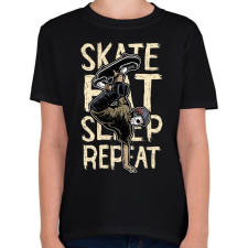 PRINTFASHION Skate Eat Sleep Repeat - Gyerek póló - Fekete gyerek póló