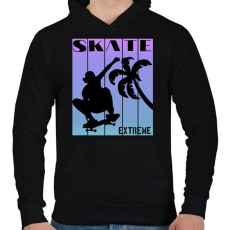 PRINTFASHION Skate extreme sport - Férfi kapucnis pulóver - Fekete