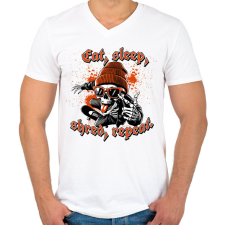 PRINTFASHION Skateboard Graphic - Férfi V-nyakú póló - Fehér férfi póló