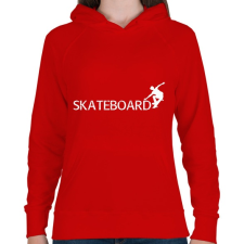 PRINTFASHION Skateboard  - Női kapucnis pulóver - Piros női pulóver, kardigán