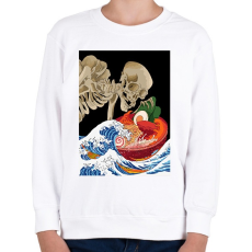 PRINTFASHION Skeleton eat sh*t - Gyerek pulóver - Fehér