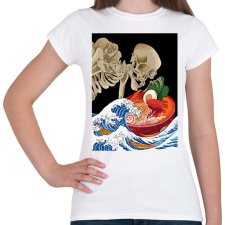 PRINTFASHION Skeleton eat sh*t - Női póló - Fehér női póló