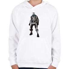 PRINTFASHION Skeleton skin Fortnite - Gyerek kapucnis pulóver - Fehér