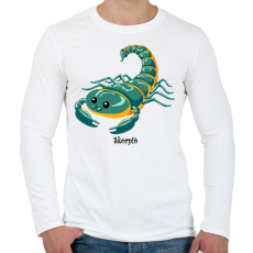 PRINTFASHION Skorpió - Férfi hosszú ujjú póló - Fehér