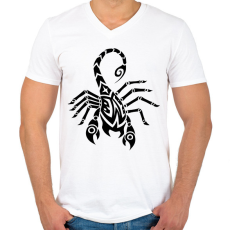PRINTFASHION Skorpió  - Férfi V-nyakú póló - Fehér