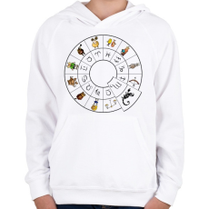 PRINTFASHION Skorpió - Gyerek kapucnis pulóver - Fehér