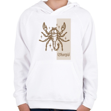 PRINTFASHION Skorpió horoszkóp - Gyerek kapucnis pulóver - Fehér gyerek pulóver, kardigán