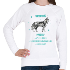 PRINTFASHION Skorpió - Husky - Női pulóver - Fehér női pulóver, kardigán