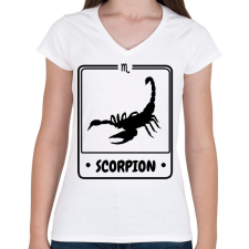 PRINTFASHION skorpió - Női V-nyakú póló - Fehér női póló