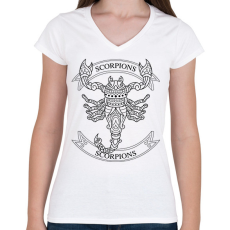 PRINTFASHION Skorpió  - Női V-nyakú póló - Fehér