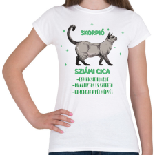 PRINTFASHION Skorpió - Sziámi cica - Női póló - Fehér női póló