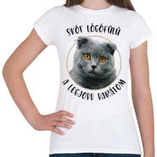 PRINTFASHION Skót lógófülű - Legjobb barát - Női póló - Fehér női póló