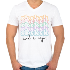 PRINTFASHION SKS - Férfi V-nyakú póló - Fehér férfi póló