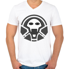 PRINTFASHION skull_1_2 - Férfi V-nyakú póló - Fehér férfi póló