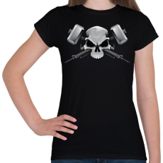 PRINTFASHION Skull and weapons - Női póló - Fekete