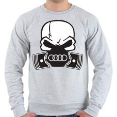 PRINTFASHION Skull audi - Férfi pulóver - Sport szürke
