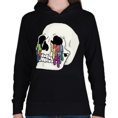 PRINTFASHION Skull cry - Női kapucnis pulóver - Fekete