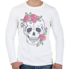 PRINTFASHION skull - Férfi hosszú ujjú póló - Fehér férfi póló