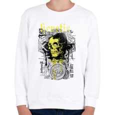 PRINTFASHION skull - Gyerek pulóver - Fehér