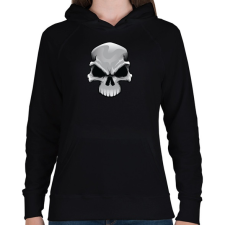 PRINTFASHION Skull - Női kapucnis pulóver - Fekete női pulóver, kardigán