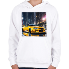 PRINTFASHION skyline - Gyerek kapucnis pulóver - Fehér gyerek pulóver, kardigán