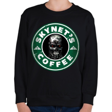 PRINTFASHION Skynet kávé - Gyerek pulóver - Fekete