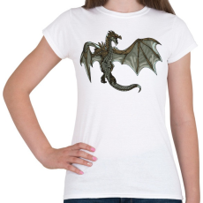 PRINTFASHION Skyrim Sárkány - Női póló - Fehér