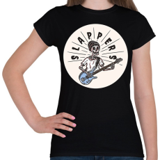 PRINTFASHION Slappers - Gitáros minta - Női póló - Fekete