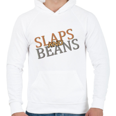 PRINTFASHION Slaps and Beans  - Férfi kapucnis pulóver - Fehér