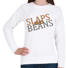 PRINTFASHION Slaps and Beans - Női pulóver - Fehér női pulóver, kardigán