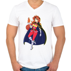 PRINTFASHION Slayer Lina - Férfi V-nyakú póló - Fehér