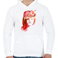 PRINTFASHION Sleep fox - Férfi kapucnis pulóver - Fehér