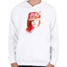 PRINTFASHION Sleep fox - Gyerek kapucnis pulóver - Fehér gyerek pulóver, kardigán