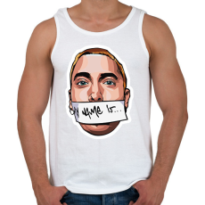 PRINTFASHION Slim Shady - Férfi atléta - Fehér