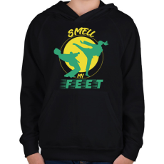 PRINTFASHION Smell my feet - Gyerek kapucnis pulóver - Fekete