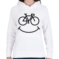 PRINTFASHION Smile biker - Női kapucnis pulóver - Fehér