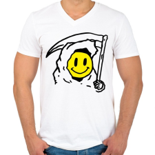 PRINTFASHION smile face - Férfi V-nyakú póló - Fehér férfi póló