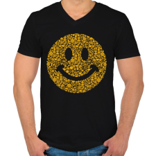 PRINTFASHION Smile - Férfi V-nyakú póló - Fekete férfi póló
