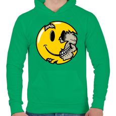 PRINTFASHION Smile koponya - Férfi kapucnis pulóver - Zöld