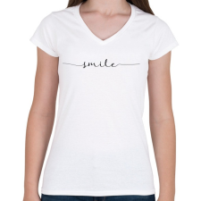 PRINTFASHION smile - Női V-nyakú póló - Fehér női póló