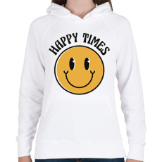 PRINTFASHION Smiley - Női kapucnis pulóver - Fehér