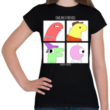 PRINTFASHION Smiling Friends - Női póló - Fekete női póló