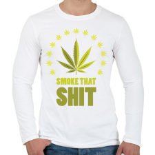 PRINTFASHION smoke that shit - Férfi hosszú ujjú póló - Fehér férfi póló
