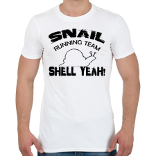 PRINTFASHION Snail running team - Férfi póló - Fehér férfi póló